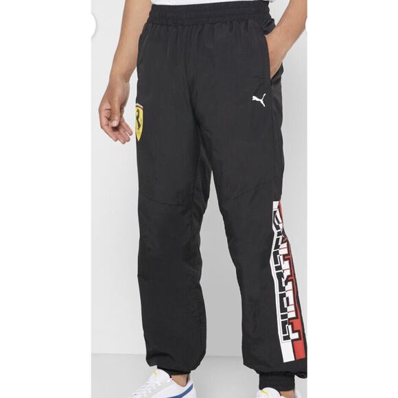 PUMA X Scuderia‎ FERRARI Street Woven Sz M Men’s Pants 596138_02 Black - Picture 2 of 8